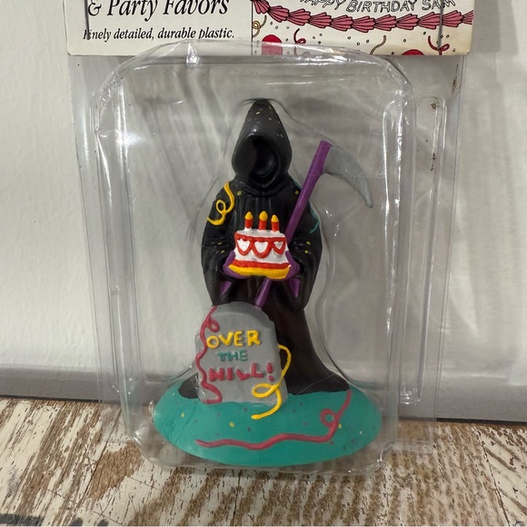 Vintage 1995 Grim Reaper Birthday Cake Decoration & Party Favors, NOS - Picture 3 of 5